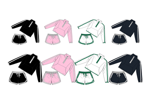 ชุดเซ็ตเสื้อและกางเกงขาสั้นลายทางสีพื้นสไตล์สปอร์ต ดีไซน์ใหม่ สำหรับผู้ใหญ่และเด็กผู้หญิง ชุดลำลองฤดูร้อนสำหรับคุณแม่และลูกสาว - Product Image 2