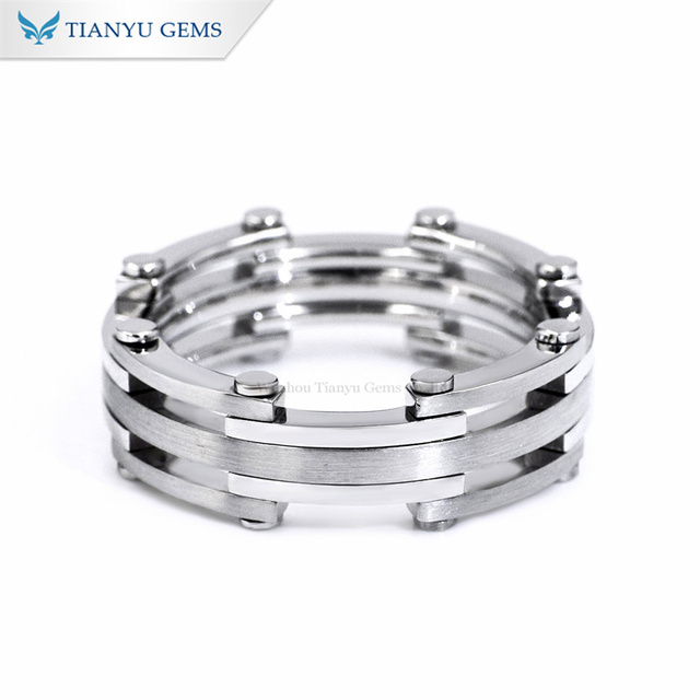 Tianyu Gems Custom Made Platinum 950 Ring Band Width 6.0mm and Thick 2.2mm Satin Men Rings