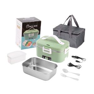 Portapranzo elettrico portatile con riscaldamento automatico in acciaio inox scalda alimenti per lavoro e auto e alimentazione a batteria - Product Image 1