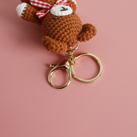 Porte-clés en crochet Amigurumi, jouets en peluche faits à la main, vente en gros, breloques en forme d'ours en peluche tricotés et crochetés