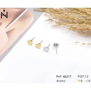 Orecchini a forma di cuore Angelina in acciaio inossidabile oro argento 6 mm per donna, gioielli alla moda, regalo Ref46217 - Product Image 3