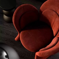 Nordique De Luxe Moderne Designer Fleur Pétale Chaise Creative Corne Lys Chaise De Loisirs pour La Maison Hôtel Tissu Meubles Salon