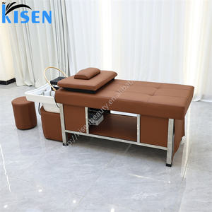 Kisen <span class=keywords><strong>Professional</strong></span> Salon Shampoo Bett mit kompletten Head Spa Lösungen Wasser zirkulation LED Dampf verstellbare Kopfstütze - Product Image 1