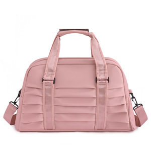 <b>Light</b> Wear Resistant Pleated Business Trip Bag Wide Reinforced Handle Detachable Adjustable Shoulder Strap Student Large Bag - Product Image 2