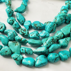 Perles en <span class=keywords><strong>pierre</strong></span> naturelle irrégulière vibrante TB0080, <span class=keywords><strong>howlite</strong></span>, magnésite, turquoise, pépites, perles en vrac pour la fabrication de bijoux - Product Image 3