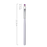 Pinceau professionnel à tête plate pour gel UV, manche blanc, stylo de photothérapie pour manucure en salon