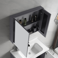Meuble-lavabo autoportant en contreplaqué de 30 pouces avec vasque en céramique moderne et miroir pour salle de bain
