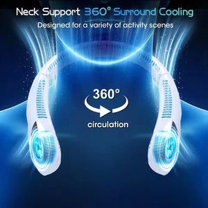 พัดลมคล้องคอไร้ใบพัดแบบพกพา ชาร์จผ่าน USB พับได้ พร้อมหน้าจอ LED แสดงผลแบบดิจิตอล เครื่องปรับอากาศขนาดเล็กแบบแขวน - Product Image 5