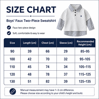 Pull décontracté à manches longues pour garçons, style polo à carreaux, effet deux pièces, col superposé, collection automne 2026, idéal pour l'école, haut de boutique