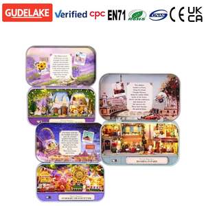 Casetta delle Bambole in Miniatura Fai da Te, Modello Teatro in Legno, Puzzle 3D, Scatola con Mobili, Giocattolo per il Gioco di Ruolo nella Scuola Primaria - Product Image 1