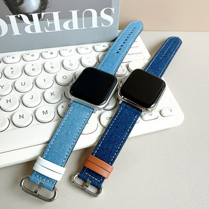 <span class=keywords><strong>Bracelet</strong></span> de montre en cuir denim style vintage pour femmes et hommes, <span class=keywords><strong>bracelet</strong></span> à dégagement rapide populaire pour <span class=keywords><strong>Apple</strong></span> <span class=keywords><strong>Watch</strong></span> 38/40/41/42/44/45/46/49mm - Product Image 6