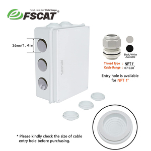 Boîtier de contrôle étanche FSCAT 200x155x80 IP65 en ABS/PVC avec <span class=keywords><strong>10</strong></span> entrées de câble et bouchons, montage mural/en saillie - Product Image 4