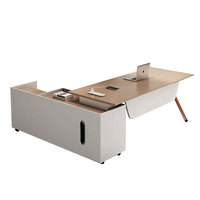 Bureau de direction contemporain moderne Liyu, mobilier de bureau de luxe en forme de L, convertible, extensible, en bois, table de PDG/directeur