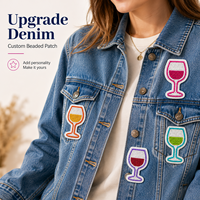 Patchs perlés personnalisés pour vestes, chapeaux, sacs, appliques en perles de rocaille pour verres à vin, accessoires de vêtements DIY, vente en gros