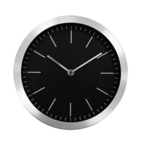 Horloge murale et de bureau compacte moderne en aluminium brossé noir de 6 pouces, analogique à quartz, idéale pour un studio individuel confortable
