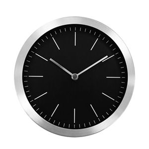 Reloj de Pared y Escritorio Analógico Mini de 6 Pulgadas, Moderno, Compacto, de Aluminio Negro Cepillado, para un Ambiente Acogedor en un Solo Estudio - Product Image 1