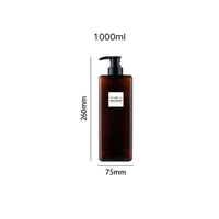 Grand distributeur en plastique de 1000ml pour salle de bains d'hôtel bouteille pulvérisateur à pompe pour lotion gel douche désinfectant pour les mains détergent à lessive