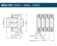 CHNT Électrique NXU Surge Protector 1P 1P + N 2P 3P 3P + N 4P 10kA 20kA 40kA 50kA 65kA 100kA 85VAC 275VAC 385VAC 440VAC 500V AC DC SPD