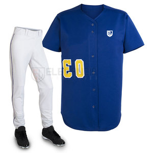 Ropa deportiva de Béisbol Juvenil de alta calidad, uniforme de Material sólido de talla grande, transpirable, precio al por mayor, conjuntos de sublimación de diseño liso - Product Image 2