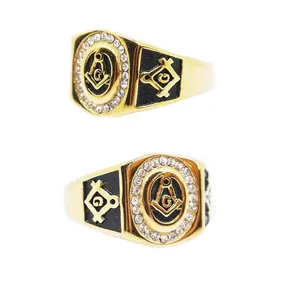 OEM ODM литейная форма, ювелирные изделия, Золотые кристаллы, нержавеющая сталь, масонские кольца для мужчин и женщин