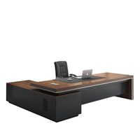 Bureau de direction en forme de L, style moderne et simple, en MDF, pour patron/CEO, prix abordable, avec armoire, pour la maison, l'école ou l'appartement