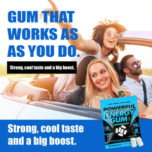 ยาเม็ดเคี้ยวเสริมพลังงาน L-ธีอะนีน คาเฟอีน หมากฝรั่งพลังงานสูง หมากฝรั่งไม่มีน้ำตาล เสริมสมุนไพรเพิ่มสมาธิ - Product Image 4