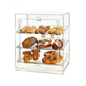 Custom 3 Or 4 Tiers Acrylic Bread/Cupcake/Donut/Bakery Display Stand Case Perspex Cake Cabinet