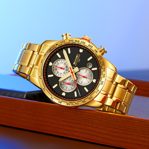 高級ステンレススチール腕時計 レロヘス オンブレ 3ATM防水 ストップウォッチ腕時計 SKMEI 9376 合金ケース メンズクォーツ腕時計 - Product Image 4