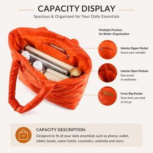Bolso Tote de Nailon Acolchado de Lujo para Mujer, Bolso de Compras Ligero de Gran Capacidad, Bolsos de Hombro y Mensajero de Diseñador con Logotipo Personalizado - Product Image 6