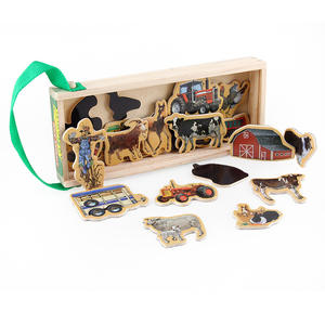 Stiker alfabet hewan mainan lintas batas kayu Puzzle dinosaurus 2026 papan gambar magnetik kulkas papan gambar edukasi anak-anak - Product Image 4