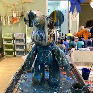 Tượng gấu bằng sợi thủy tinh cỡ người thật, tượng gấu bằng nhựa composite nhiều màu sắc, tượng gấu bằng nhựa composite hình gấu hung dữ, tượng hoạt hình bằng nhựa composite - Product Image 6