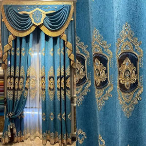 Bán buôn phong cách Châu Âu Màn phòng ngủ sang trọng valance Rèm cửa với thiết kế thêu cho phòng khách thiết lập - Product Image 1