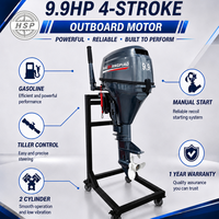 Moteur hors-bord pour bateau OEM 100% neuf en alliage d'aluminium, démarrage manuel, refroidissement par eau, 4 temps, 9,9 CV