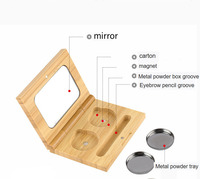 Disponible Biodégradable Protection de l'environnement Emballage de cosmétiques Palette de fard à paupières en bois et bambou