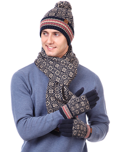 Bonnet tricoté, écharpe, ensemble <span class=keywords><strong>d</strong></span>'<span class=keywords><strong>hiver</strong></span>, chaud, épais, mode, mitaines, 3 en 1, temps froid pour femmes - Product Image 2