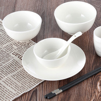 Bol en porcelaine blanche classique européenne, écologique, vaisselle moderne minimaliste pour restaurant et usage domestique, vente en gros