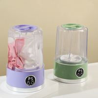 Mini machine à laver portable 1L, rechargeable par USB, pliable, drainage par gravité, pour sous-vêtements, vêtements de bébé, extérieur, hôtel, voyage, maison