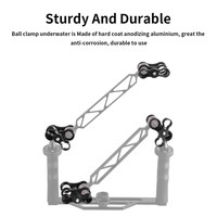 Système d'éclairage de plongée sous-marine en alliage d'aluminium avec pince à boule de 1 pouce et clip papillon pour caméra d'action et lampe de poche