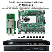 Placa Base N150 con Carcasa para Servidor de Firewall, Router, CPU Intel Integrada, Compatible con DDR4, Máximo 16GB, Gateway Multi Red