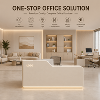 Comptoir de réception moderne minimaliste à LED, sur mesure, pour salon, bureau, spa, avec armoire de rangement