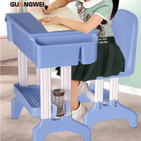 Meubles de classe pour école primaire de conception moderne GUANGWEI, bureau et chaise pour enfants en plastique à hauteur réglable