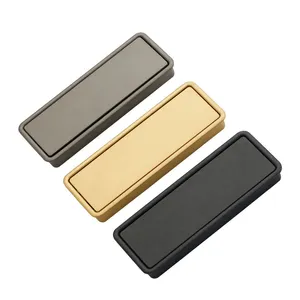 Modernes Gold Schwarz Grau Zink legierung Matt Quadrat Versteckt Einbau Schiebe schublade Tür Zieht Griffe für Schubladen