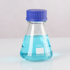Frasco Cónico Graduado de Laboratorio Transparente de 100 ml, 250 ml, 500 ml, 1000 ml, Frasco de Vidrio Erlenmeyer con Tapa de Rosca Azul - Product Image 4