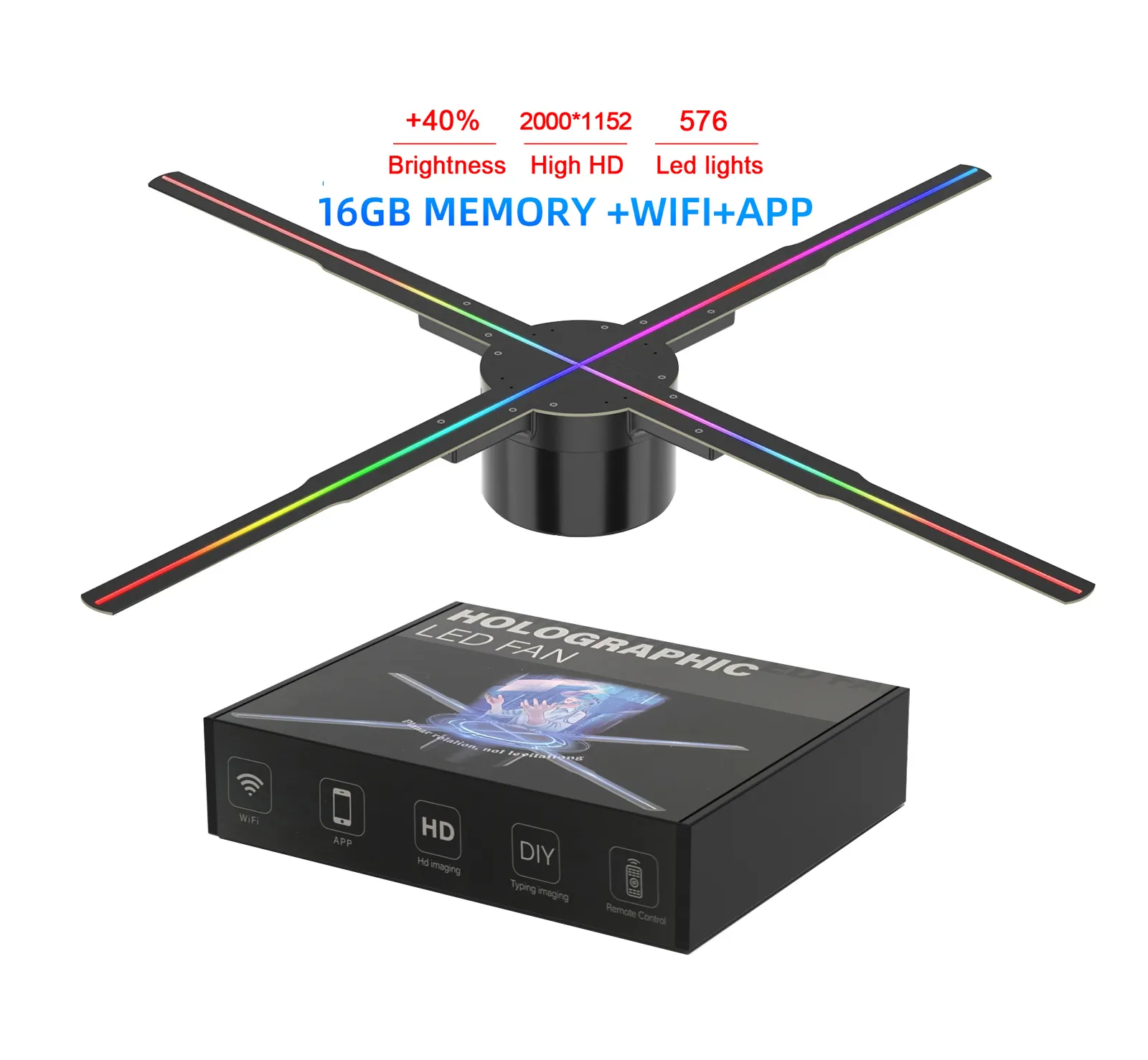 Fabrika fiyat yükseltme 2000x1152 HD 50CM 3D Hologram Fan projektör görüntüleri video 3D fan hologram değişti