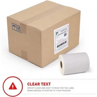 Personnalisation gratuite, étiquettes d'expédition rondes thermiques adhésives imperméables 4x6, personnalisables avec votre propre marque, promotion de haute qualité