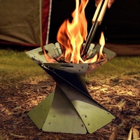 Brasero de camping robuste en métal, brûleur à bois, chauffage extérieur, four de cuisson pour barbecue