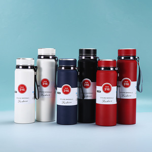 316 Stainless Steel Insulated Water Bottle Portable With Carrying Strap For Travel Sports And Car Use - Product Image 1