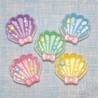 Coquillages en résine colorés, cabochons à dos plat, pierres pour scrapbooking, décorations de nœuds DIY, figurines décoratives pour la maison, accessoires de bijoux et artisanat