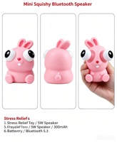 Juguete Antiestrés Blandito, Mini Altavoz Inalámbrico, Lindo Diseño de Dibujos Animados, Portátil para V5.3 5-10W, Regalo Económico para Niños, Alivio de la Ansiedad
