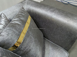 Canapés de <span class=keywords><strong>salon</strong></span> de luxe Winforce Modern Designs Furniture, en velours <span class=keywords><strong>gris</strong></span> élégant, <span class=keywords><strong>avec</strong></span> décoration en acier inoxydable, pour hôtel, 1, 2 ou 3 places. - Product Image 3